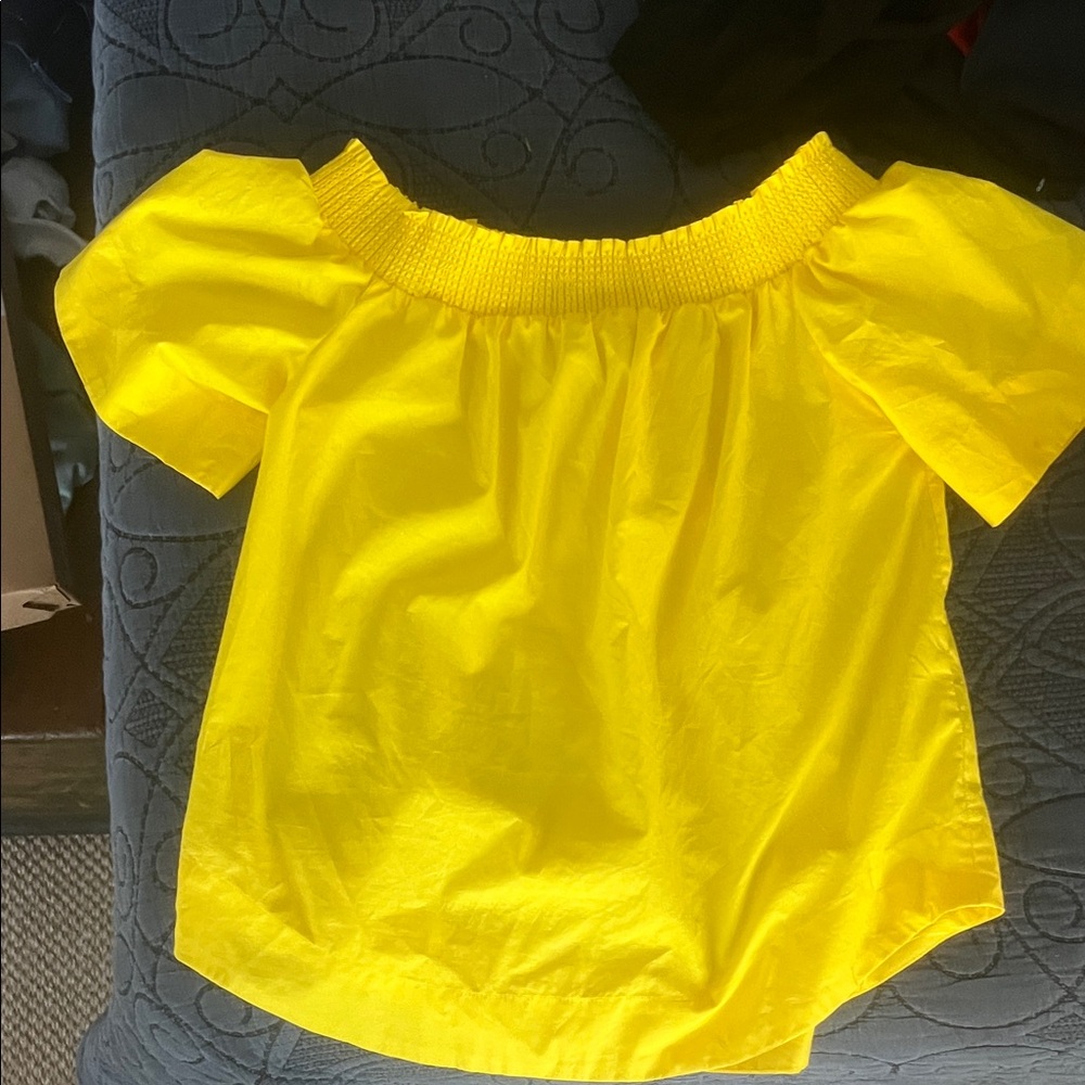 J. Crew Bright Yellow Off-Shoulder Blouse
